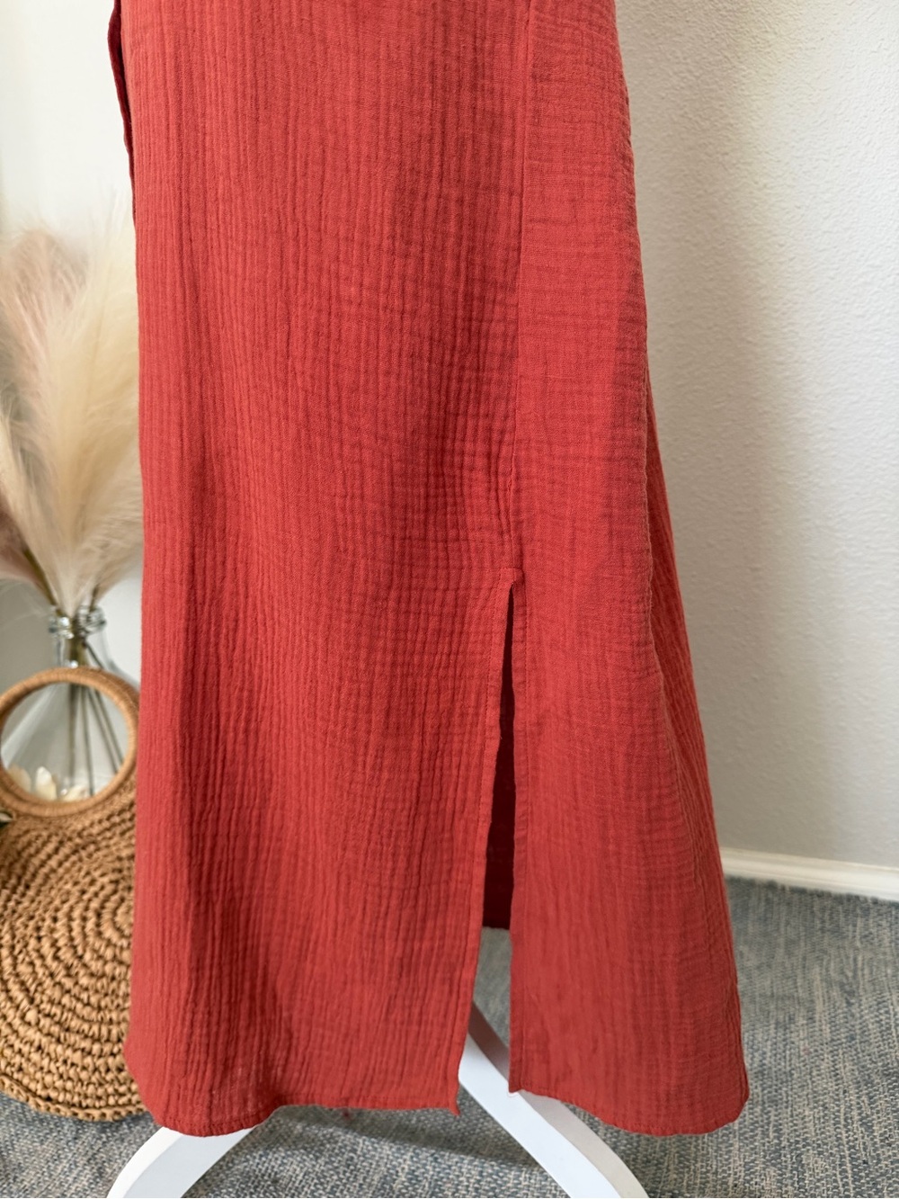 100% Cotton - Gilli Rust Shirt Dress with Button Front - Picture 16 of 17